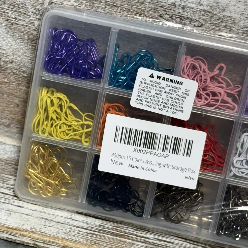 Unbranded Calabash Pins, 450 Pieces, 15 Assortment Colors With Storage Box New